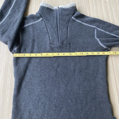 Kuhl Youth Jacket Size Large (14-16) Dark Gray Fleece Stand Collar 1/4 Zip Logo - Picture 3 of 7