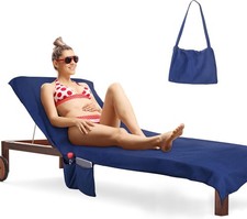 Tirrinia Beach Lounge Chair Towel Cover Portable Chaise Beach Towel for Beach