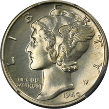 1940 Mercury Dime PCGS PR66 Superb Eye Appeal Strong Strike