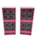 Vintage Barbie & The Rockers Pink Toy Speakers Plastic Set Of 2 5.5" Amp Stack