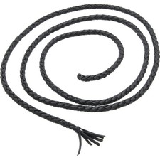 Handmade Black Leather Bolo Cord, 4 Ply, 42" Length