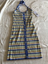 Striped HURLEY redondo Sweater mini Dress NWT Halter L