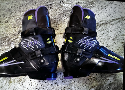 Raichle Men's Ski Boots Black Purple Ratchet Buckle Alpine/Downhill