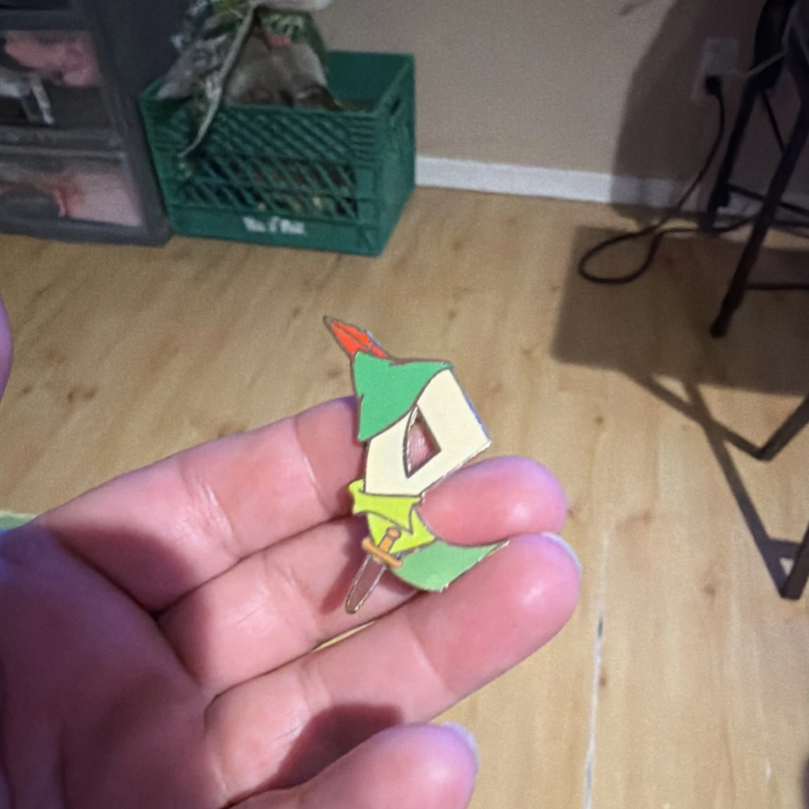 Disney Peter Pan Letter A Enamel Pin - Single Character Pin Green/Red