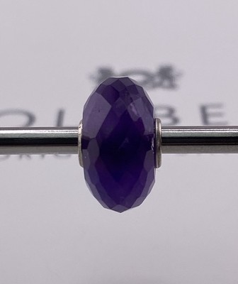 Trollbeads Purple Glass Bead Amethyst OOAK Faceted