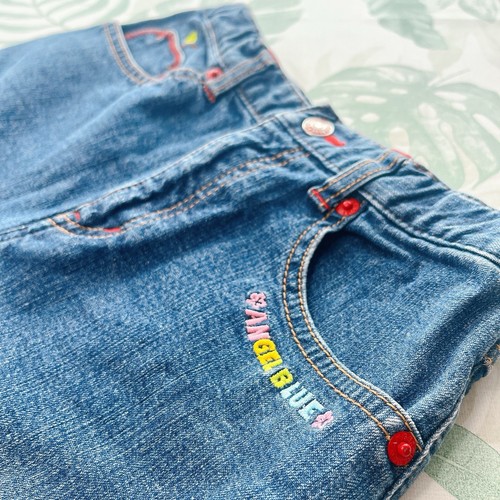 ANGEL BLUE Denim Skirt Girls 130 Nakamura-kun Y2K - Picture 3 of 8