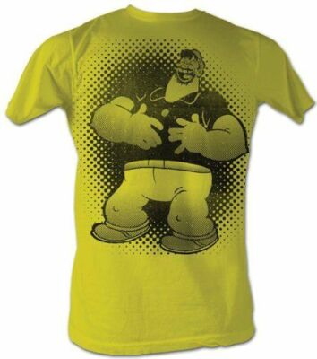 Adult Men's Popeye the Sailor Man Brutus Bluto Laughing Yellow T-shirt Tee