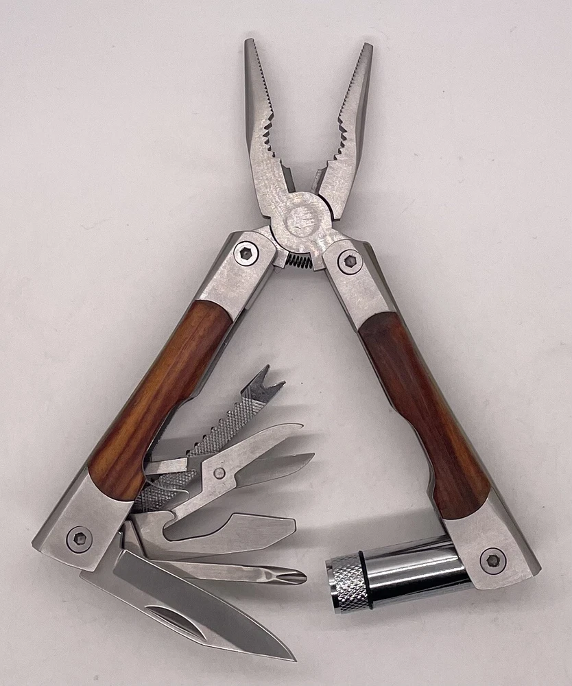 Multi-tool With Flashlight And Holster , Works, Unbranded