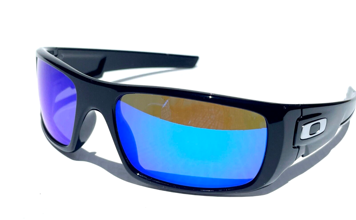 NEW OAKLEY CRANKSHAFT Shiny Black POLARIZED Galaxy Blue Lens