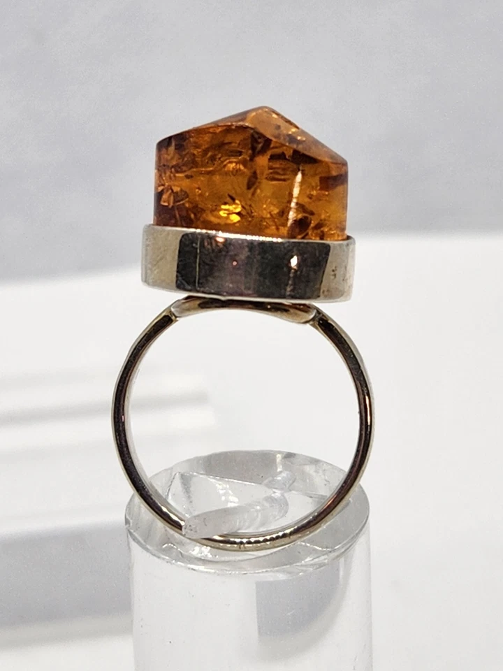 Juego de joyas aretes y anillo ámbar de plata de ley talla 7,5 Foto 4 de 4