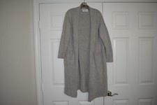 Women's Size M SO. Wool Cashmere Blended Gray Long Sweater Coat Jacket