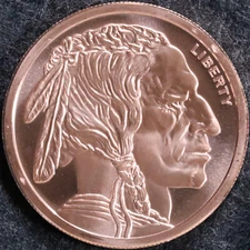 2 oz Buffalo Nickel Design .999 Fine Copper Round BU