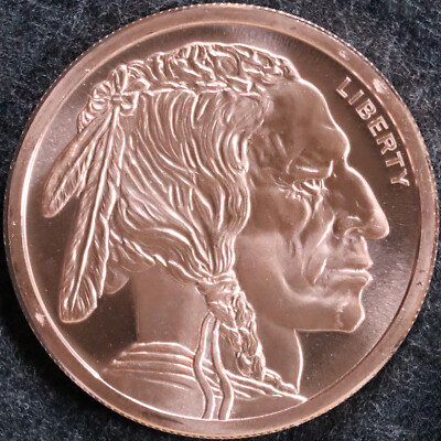 #ad #ad 2 oz Buffalo Nickel Design .999 Fine Copper Round BU $14.98
