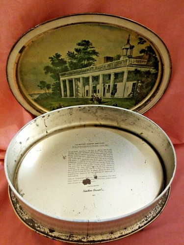 Sunshine Biscuit Tin 1983 Vintage Mount Vernon West Point Military Washington - Picture 2 of 7
