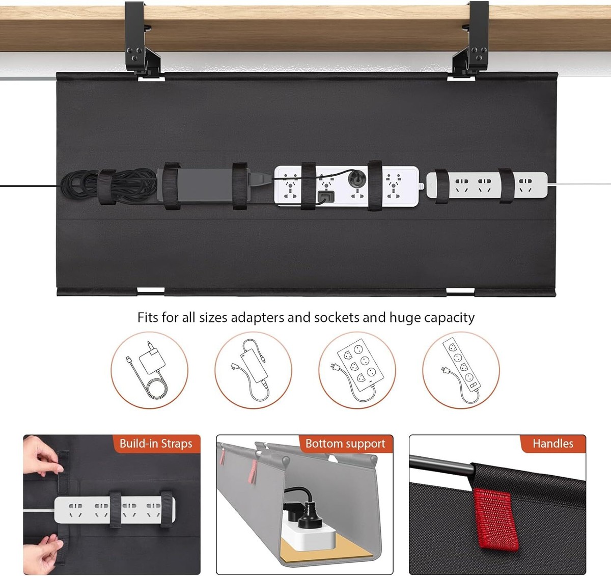 Office Desk Univivi 36" Under Desk Cable Management Tray - Clamp Or ...