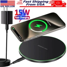 55W Fast Wireless Charger Charging Pad For iPhone 15 14 13 12 11 Pro Max X Plus