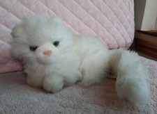 Vtg Russ Berrie "Nikki" Kitty Cat White Plush Persian Green eye fluffy realistic