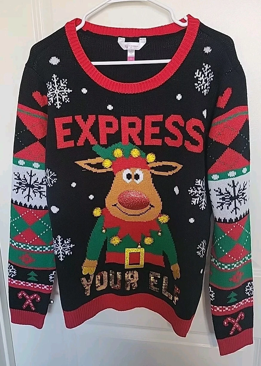 NO BOUNDARIES Christmas - Express Your Elf Ugly Sweater Sz XXL (19)