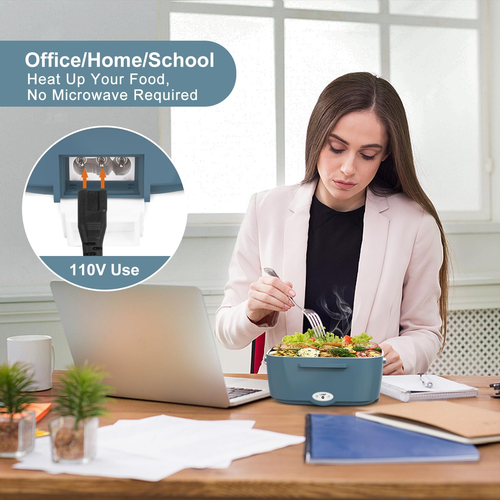 3-in-1 Electric Lunch Box Food Heater, 12V/24V/110V, Portable Warmer with Bag - Picture 3 of 6