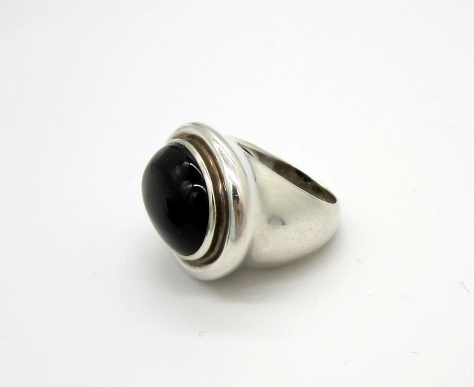 Anillo Tiffany & Co Vintage Enorme PALOMA PICASSO Plata Esterlina Talla 5 Cúpula de Ónix Foto 4 de 4