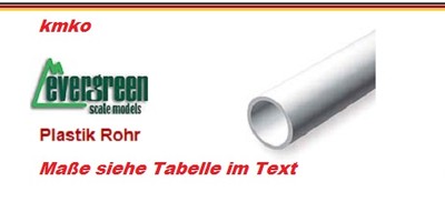 Evergreen  228 Plastic Rundröhre 6,3 mm 35 cm lang - 3 Stck. 