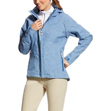 Ariat Womens Ocala Waterproof Coat | Blue Breathable Parka | Two-way Front Zip