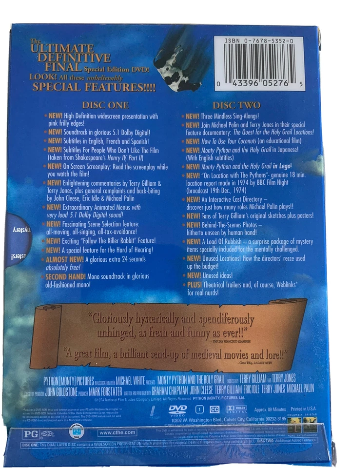 Monty Python and the Holy Grail (DVD, 1975) Special Edition, 2 DVD, Lenticular - Image 2 of 4