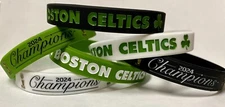 3 BOSTON CELTICS 2024 NBA Champions Bracelet Wristband Banner Black Green White