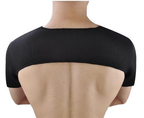 Black Double Shoulder Neoprene Support Brace Arthritis Brace Strap Self-Heating - Picture 1 of 4