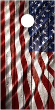 American Flag Weathered Wood Cornhole Wrap Bag Toss Skin Decal Sticker Wraps