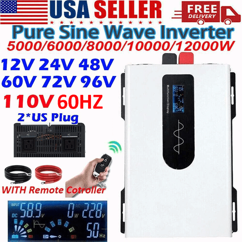 Pure Sine Wave Inverter 5000W 8000W 12000W 12V 24V 48V 72V 110V Solar Off Grid