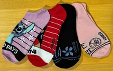 Disney - Stitch, Hawaii Women's No-Show Socks 4 Pairs - Shoe Size 4-10