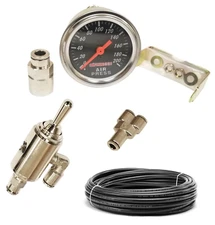 airmaxxx Manual Air Ride Valve 3 Position 1/4 Hose Toggle Single Needle Gauge 
