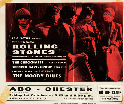 THE CHECKMATES Concert Window Poster - ABC, Chester 1965 - 10''x8'' reprint