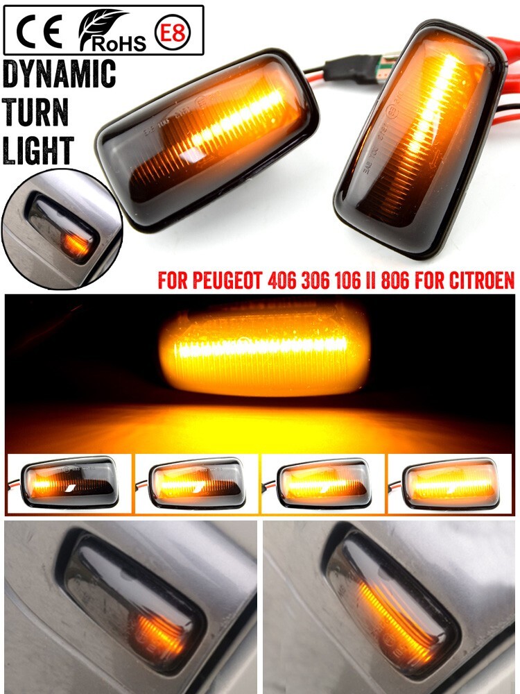 ⭐️⭐️⭐️ Dynamic Side Marker Turn Light For Peugeot 406 Citroen