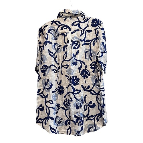 NUOVO Faithfull The Brand Charlie camicia di lino donna grande US 8 blu - Foto 2 di 10