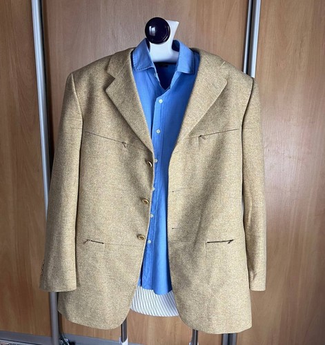 Pal Zileri Men's Virgin Wool Blazer Straw-cream color Size 58 - Picture 2 of 20