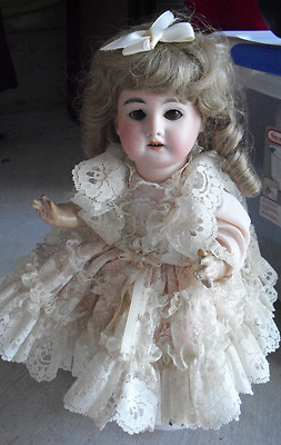 Antique A&M 1894 DEP Germany Bisque Composition Girl Doll 13'' Tall