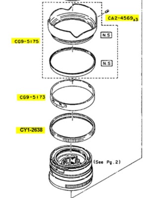 Focusing Unit (YG2-0541) and more parts for Canon EF 15mm F2.8 FISHEYE
