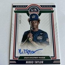 2022 panini stars and stripes Nikko Taylor JSY/AUTO #SSS-NT 164/399