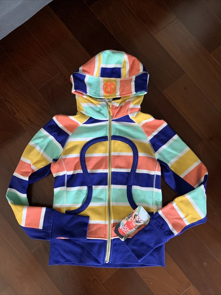 NWT Original Lululemon Scuba Hoodie 2013 seawheeze Multi Color Bold Stripe  -sz6