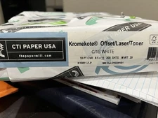 Kromekote White C1S 10 Pt Cover Paper 8.5” X 11” 200 Shts Wt: 29 K10811-F-P