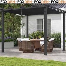3 x 4m Aluminium Pergola Garden Gazebo with Retractable Roof Outdoor Canopy
