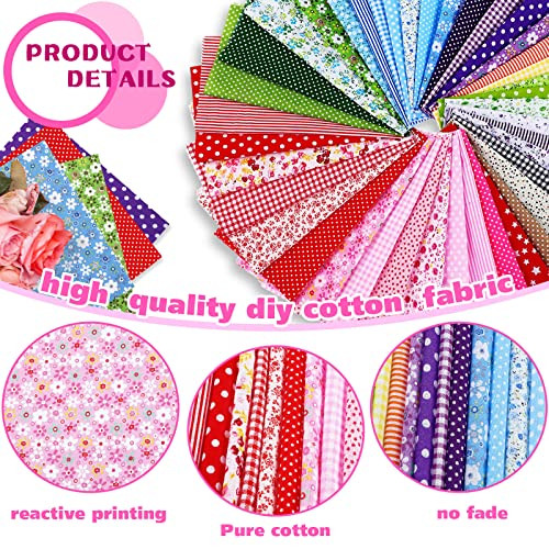 40 Pcs 10 x 10 Inches Cotton Fabric Bundle Squares Precut Fabric Multi Color - Picture 6 of 6