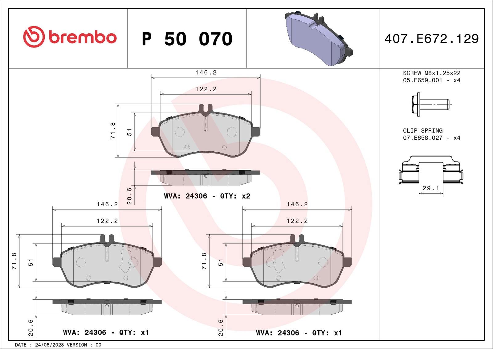 Brembo Bremsbelagsatz vorne [Hersteller-Nr. P50070] für Mercedes-Benz - Bild 10