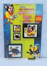 Mighty Mouse Heckle Jeckle carded slide puzzles M.O.C.Terrytoons Hong KonG 1979