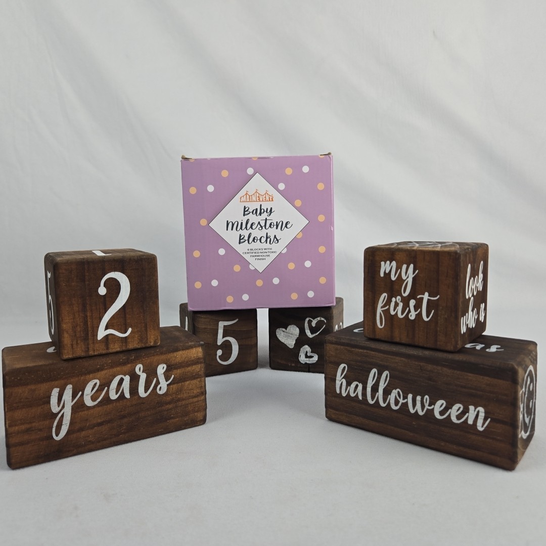 Baby Milestone Blocks - Monthly - Age - Milestones - Events - Complete IOB