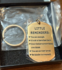 Perleddom NEW Keychain Mental Health GIFT GOLD Tone Metallic Pocket GIFT