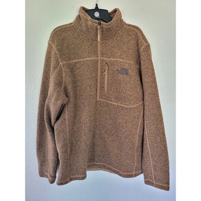The North Face Mens Gordon Lyons 1/4 Zip Fleece Pullover Brown Heather M #24