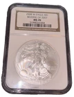 2008 W REVERSE OF 2007 BURNISHED AMERICAN SILVER EAGLE NGC MS 70 US MINT No Resv